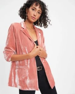ON T-001 Katherina Velvet Blazer - Rose - FINAL SALE