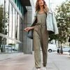 HYFV-001 Kathleen Pocketed Drawstring Jumpsuit - Olive - FINAL SALE