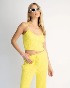 ENDL-001 Laid Back Luxe Ribbed Tank - Yellow - SALE