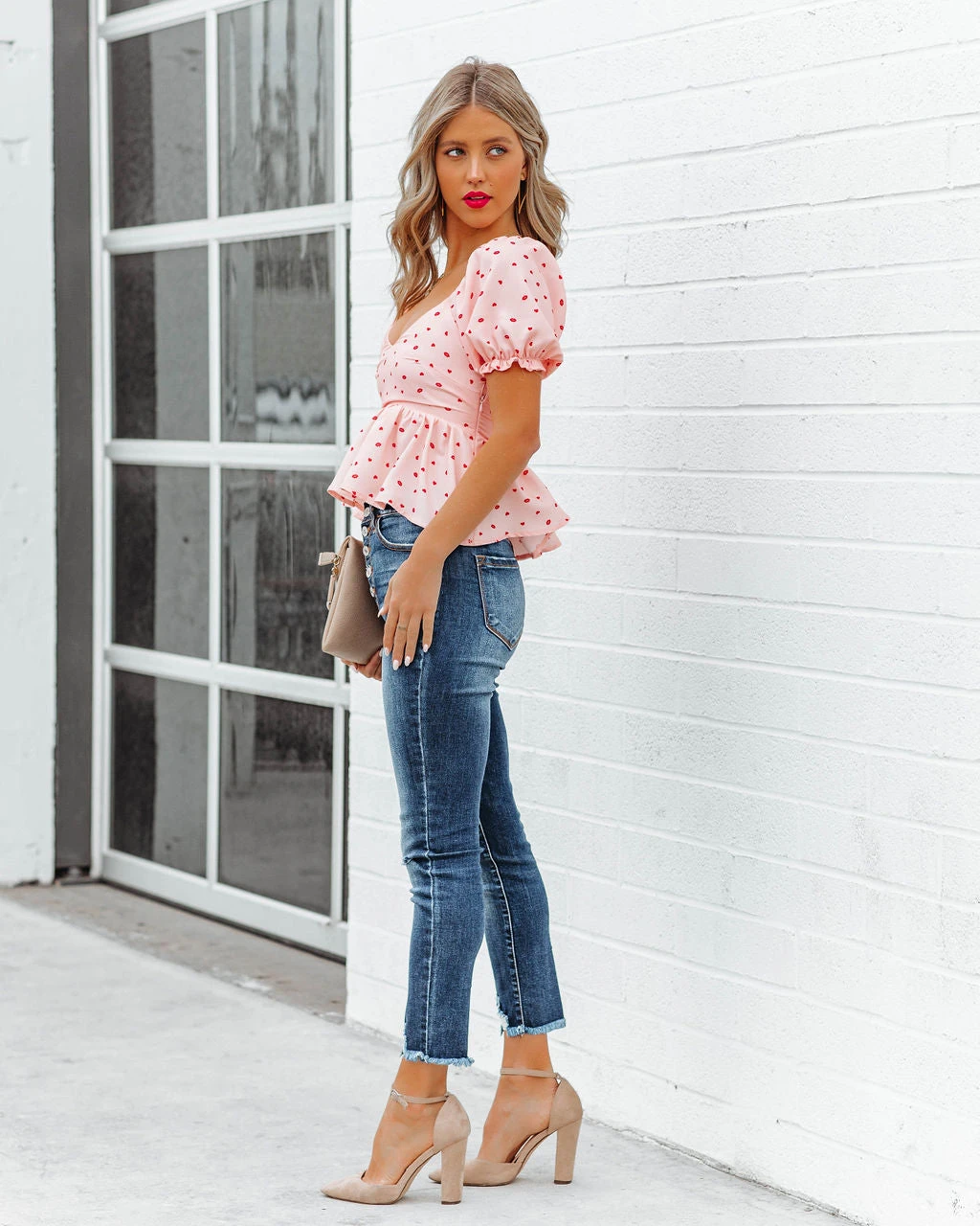 DEE-001 Lovebug Puff Sleeve Peplum Top - FINAL SALE - Image 10