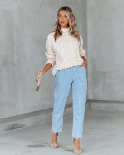 WISH-001 Maeven Drawstring Denim Pants - Light Wash