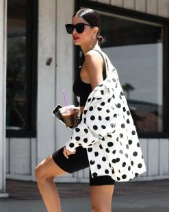 LUMI-001 Majorca Polka Dot Button Down Top - FINAL SALE