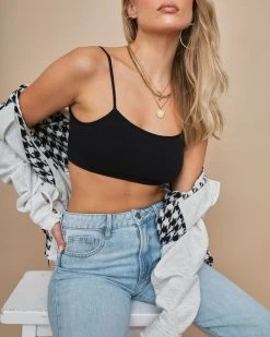 BY T-001 Manhattan Ribbed Brami - Black - SALE