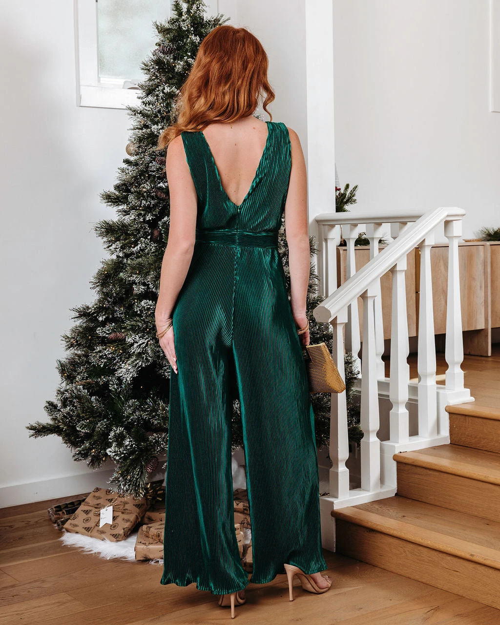 DEE-001 Midnight Love Plisse Jumpsuit - Green - FINAL SALE - Image 4