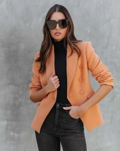 ENDL-001 Must Be Baby Pocketed Blazer - Dusty Orange - FINAL SALE