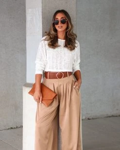 LUMI-001 Motivate Me Woven Crop Top - White - SALE