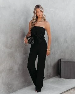 AAKA-001 Off To The Opera Strapless Jumpsuit - Black - FINAL SALE