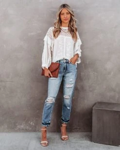 KANC-001 Prince High Rise Distressed Boyfriend Denim - LAST CHANCE