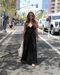 PROM-001 Melbourne Smoked Pocketed Jumpsuit - Black