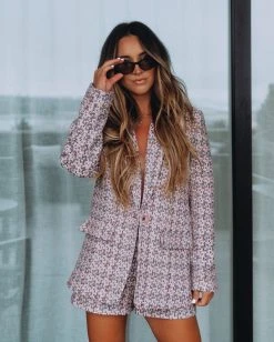 ENDL-001 House Of Style Tweed Pocketed Blazer - FINAL SALE