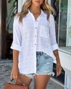 LOVE-003 Princeton Cotton Button Down Top - LAST CHANCE