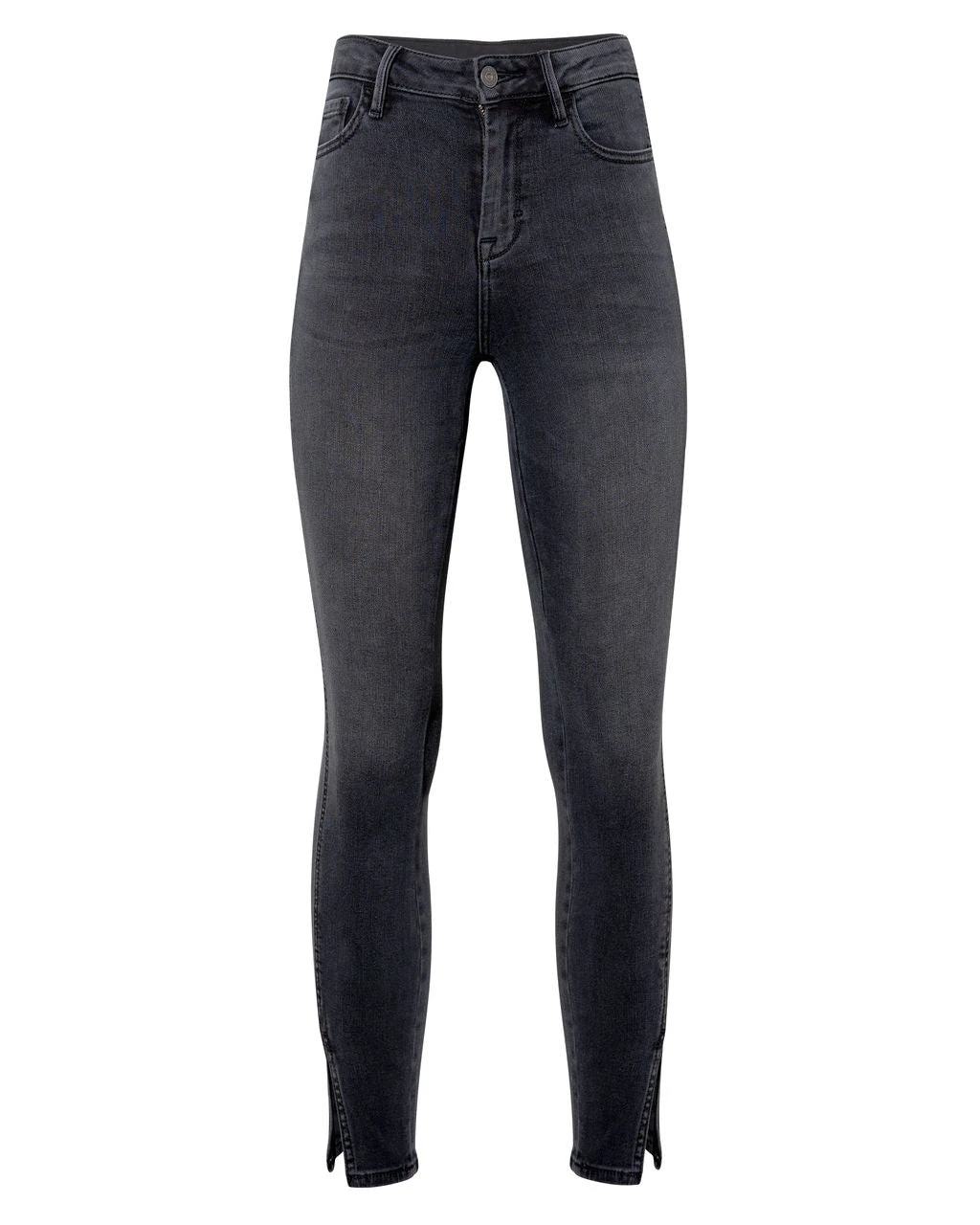 HIDD-002 Reno Mid Rise Stretch Skinny Jeans - Charcoal - FINAL SALE - Image 3