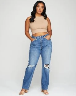 KANC-001 Shan High Rise 90'S Distressed Denim - FINAL SALE