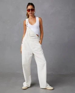 SHE -001 Delta Pocketed Overalls - Ecru 