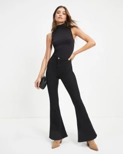SNEA-001 Sanderson High Rise Stretch Flare Jeans - Black - FINAL SALE