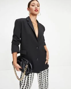 OLIV-001 She Knows It All Pocketed Blazer - Black - FINAL SALE