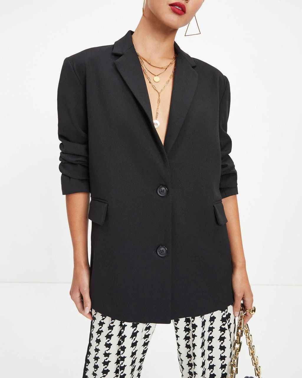 OLIV-001 She Knows It All Pocketed Blazer - Black - FINAL SALE - Image 2