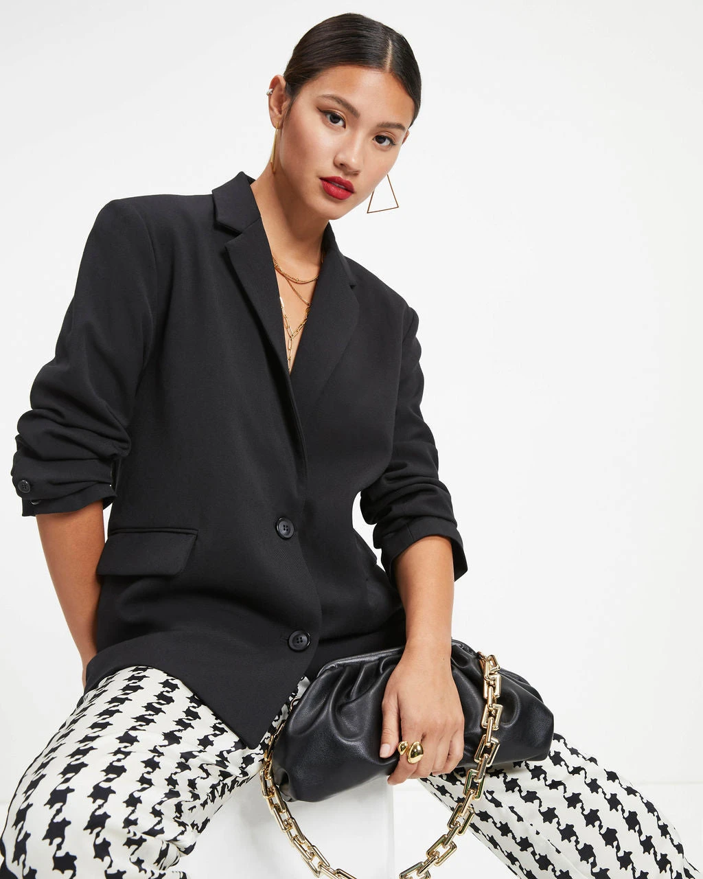 OLIV-001 She Knows It All Pocketed Blazer - Black - FINAL SALE - Image 6