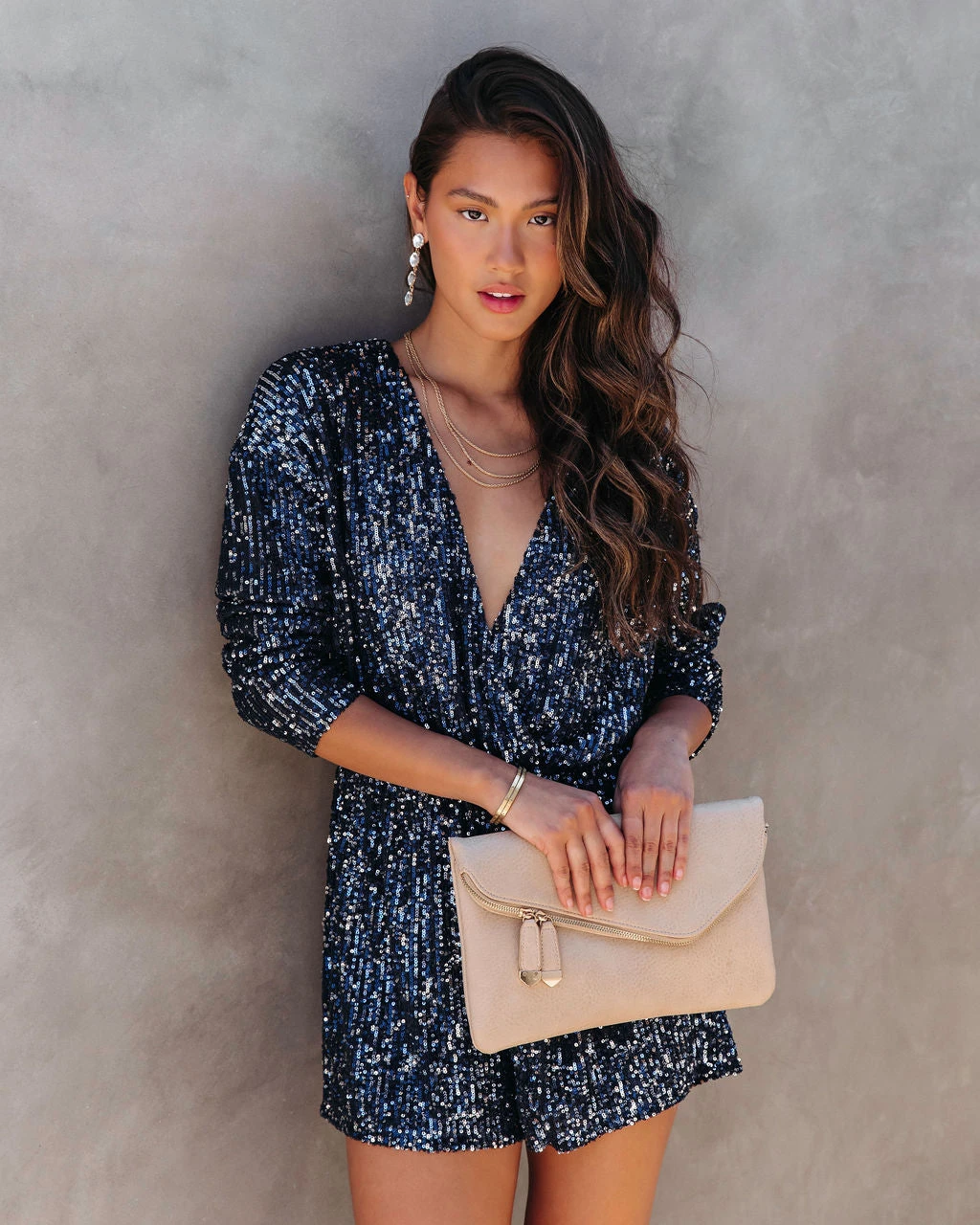 ENDL-001 Shine Bright Sequin Romper - Navy - FINAL SALE - Image 7