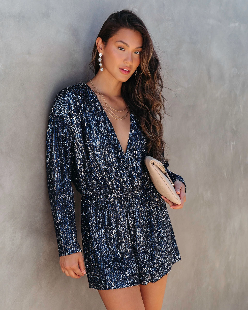 ENDL-001 Shine Bright Sequin Romper - Navy - FINAL SALE - Image 9