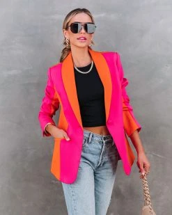 FATE-001 Show Stopper Babe Pocketed Colorblock Blazer - FINAL SALE