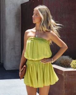 MUST-001 Soaking The Sun Romper - Lime - FINAL SALE