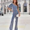 SALT-001 Stand Out Type One Shoulder Acid Wash Jumpsuit - SALE