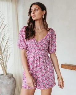 LUSH-001 Still The One Floral Cutout Romper - FINAL SALE