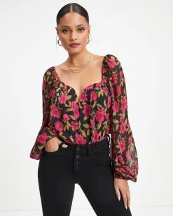 BLU-001 Sweetest Girl Ever Floral Chiffon Blouse - FINAL SALE