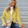 BAGA-001 Tiller Faux Leather Crop Blazer - Chartreuse - FINAL SALE