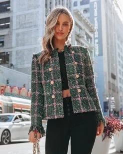 SALT-001 Tory Tweed Fringe Blazer - FINAL SALE