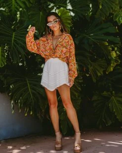 ACOA-001 Wildflower At The Glades Button Down Blouse - FINAL SALE