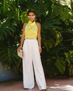 ACOA-001 The Collins Satin Halter Top - FINAL SALE