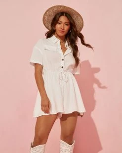 HYFV-001 Vivica Drawstring Romper - White