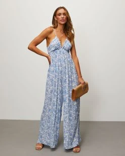 PROM-001 Selene Halter Jumpsuit – Cobalt Blue 