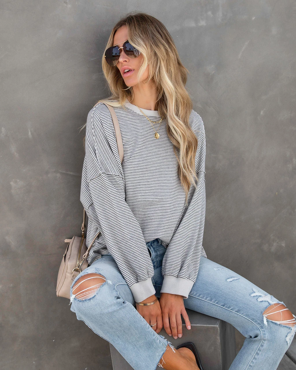 MOD -001 Always Good Cotton Striped Top - Image 3