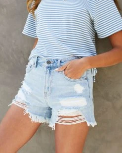HIDD-002 Avalon High Waisted Distressed Boyfriend Jean Shorts