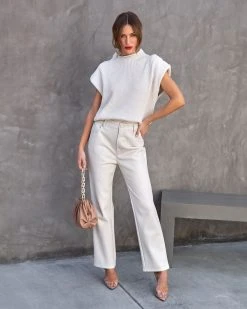 GILL-001 Caidynn Knit Sweater Vest - Cream - FINAL SALE