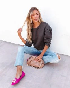 MOD -001 Casually Perfect Cotton Sweatshirt - Charcoal - FINAL SALE