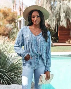 DRES-001 Constansia Paisley Tassel Top - LAST CHANCE