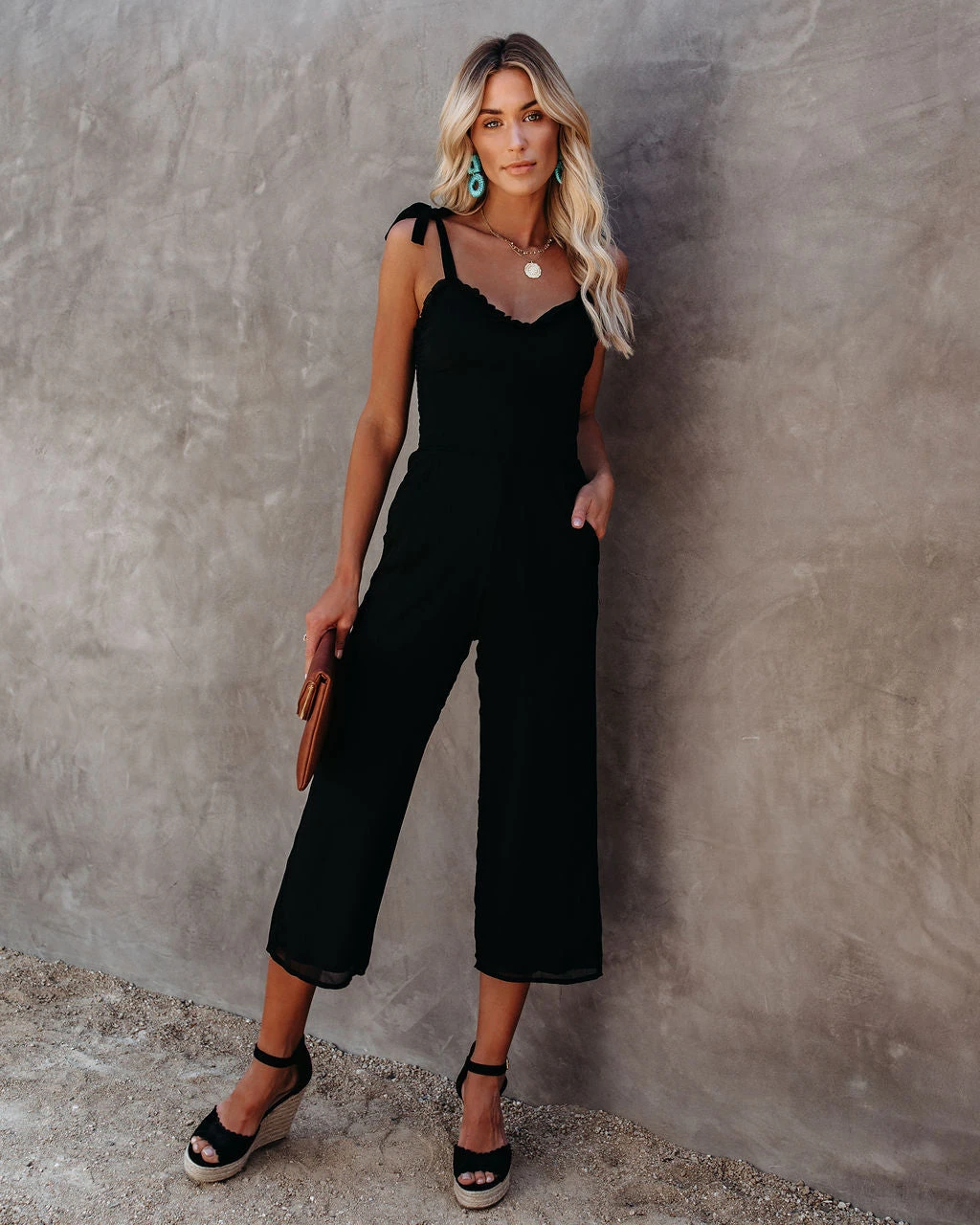 KOKO-001 Crowd Pleaser Pocketed Tie Jumpsuit - FINAL SALE - Image 5