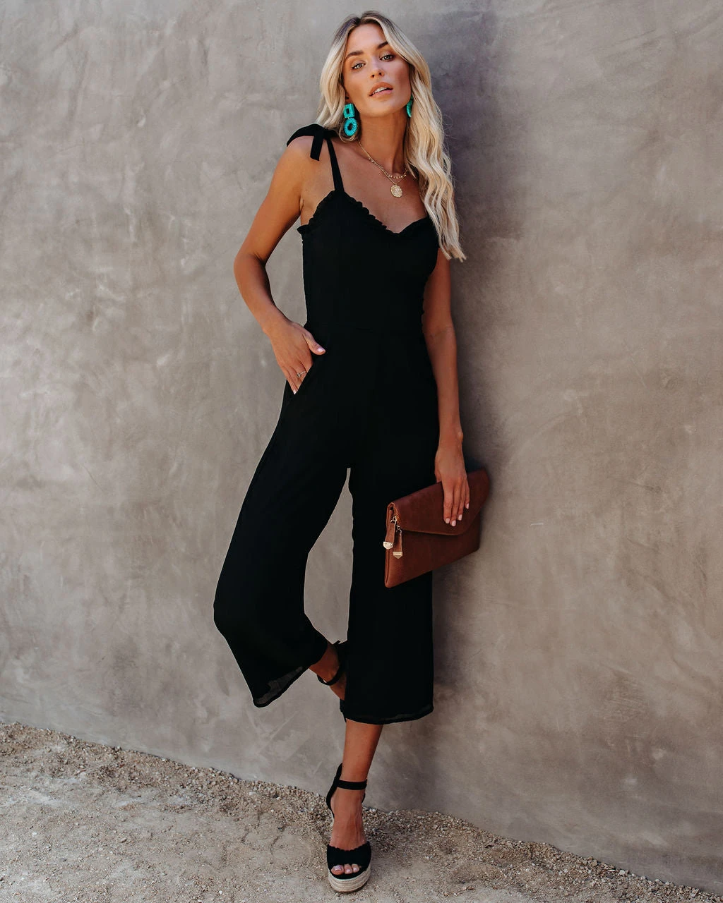 KOKO-001 Crowd Pleaser Pocketed Tie Jumpsuit - FINAL SALE - Image 6