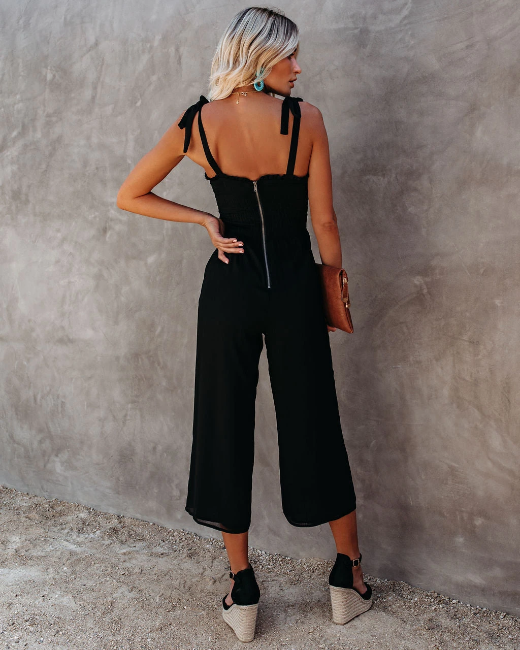 KOKO-001 Crowd Pleaser Pocketed Tie Jumpsuit - FINAL SALE - Image 2
