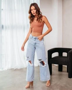 FLYI-001 Destiny High Rise Distressed 90'S Wide Leg Jeans