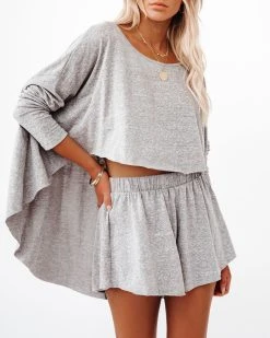 CURR-002 Early Riser Cotton Blend High Low Top - FINAL SALE