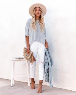 DAVI-001 Effortless Cotton Blend Tee - Grey - FINAL SALE