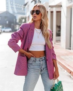 ENDL-001 Elizabeth Textured Pocketed Blazer - FINAL SALE