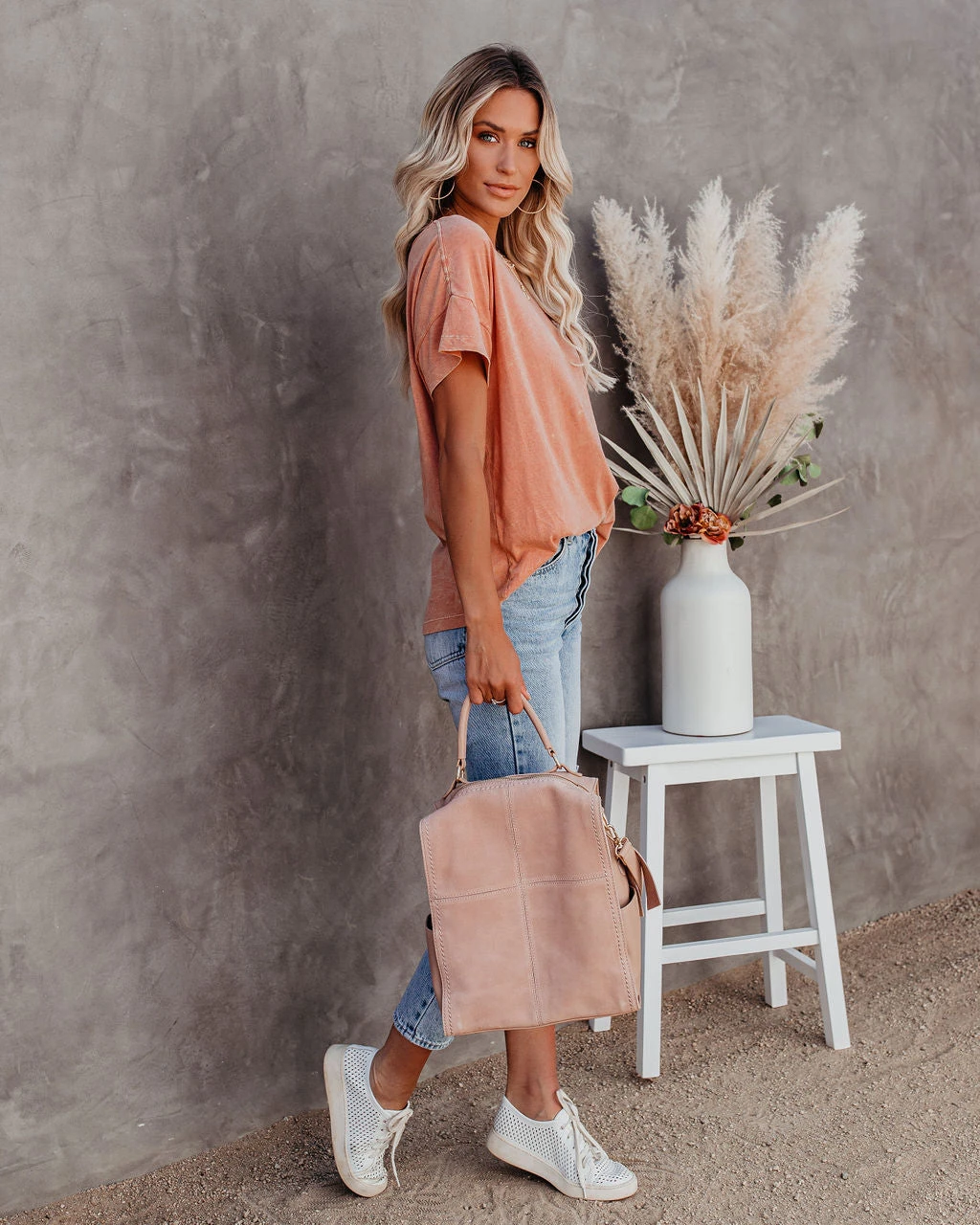 PROM-001 Esther Cotton Mineral Wash Tee - Rose - FINAL SALE - Image 6