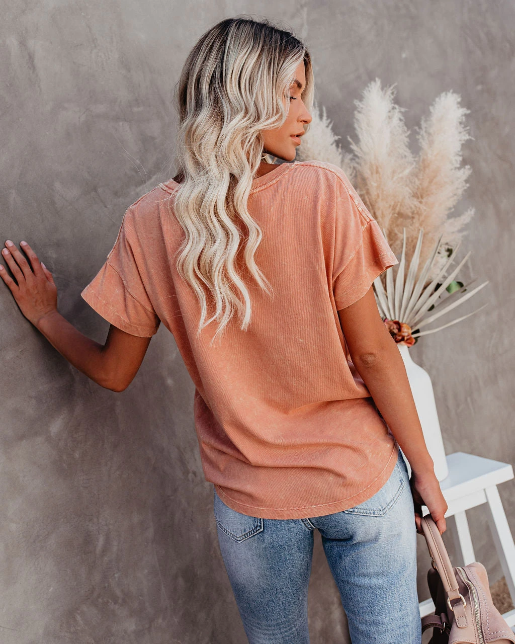 PROM-001 Esther Cotton Mineral Wash Tee - Rose - FINAL SALE - Image 2