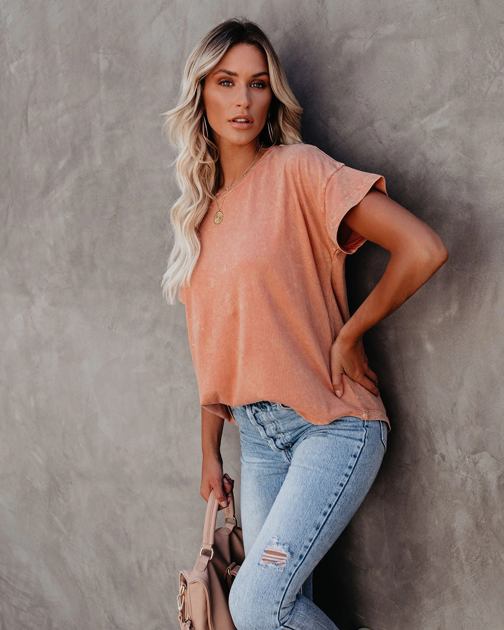 PROM-001 Esther Cotton Mineral Wash Tee - Rose - FINAL SALE - Image 11